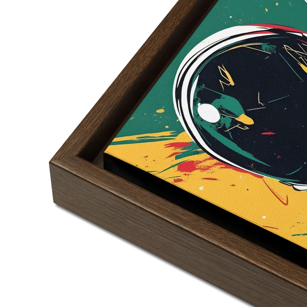 Galactic Explorer: A Modern Odyssey | Canvas with Brown Frame | 12″×12″
