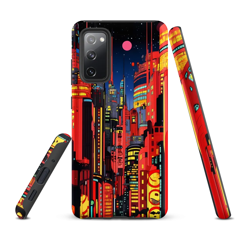 Neon Dreams: A Cyberpunk Cityscape | Phone Case |  S20 FE | Tough Case | Matte