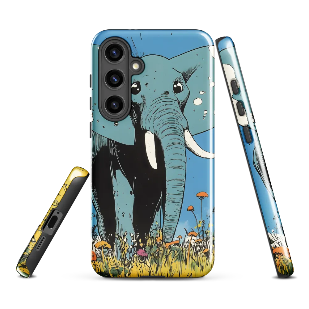 Whimsical Blue Elephant in Bloom