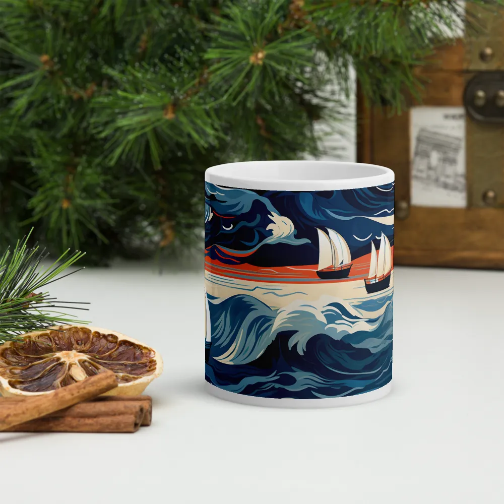 Ocean Whispers: A Voyage at Dusk | Mugs | Multiple Sizes & Colors