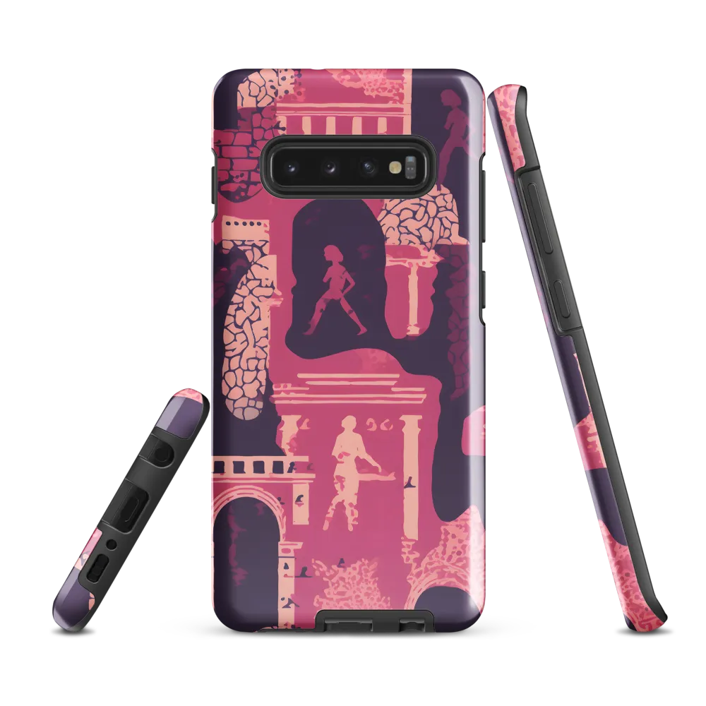 Whimsical Interplay of Figures and Architecture | Phone Case |  S10 Plus | Tough Case | Glossy