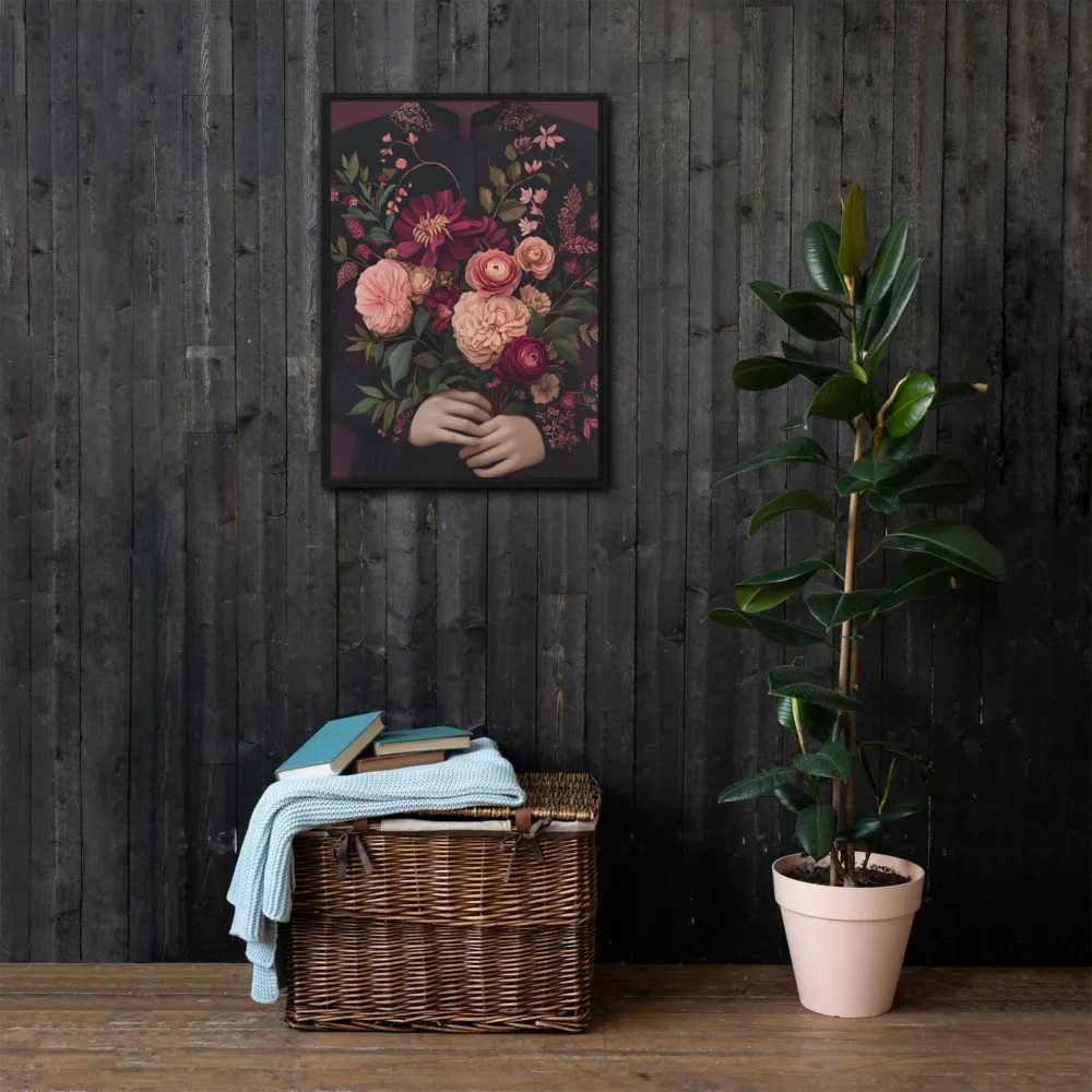 Botanical Elegance | Canvas with Black Frame | 20″×28″