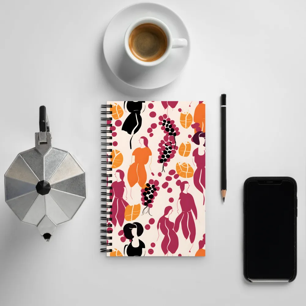 Fashion and Flora: An Abstract Dance | Spiral Notebook