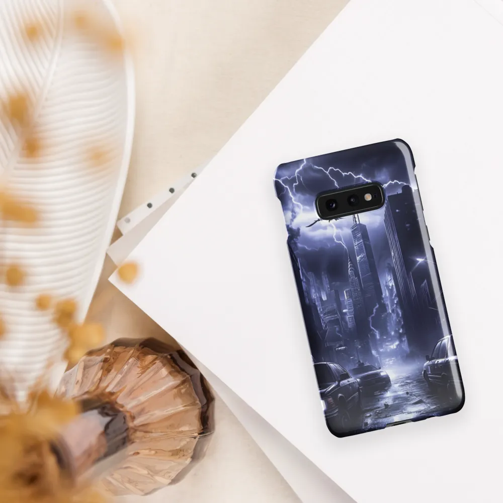 Stormy Cityscape: Shadows of the Night | Phone Case |  S10e | Snap Case | Glossy
