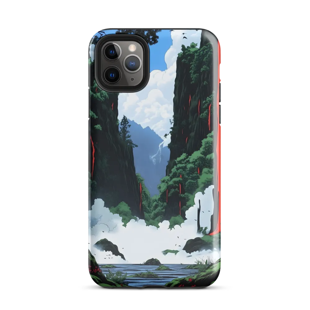 Ethereal Cascade: A Journey Through Verdant Realms | Phone Case |  11 Pro Max | Tough Case | Glossy