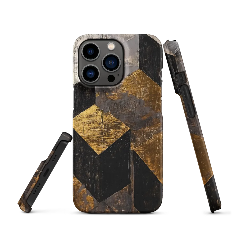 Geometric Harmony in Gold and Black | Phone Case |  13 Pro | Snap Case | Matte
