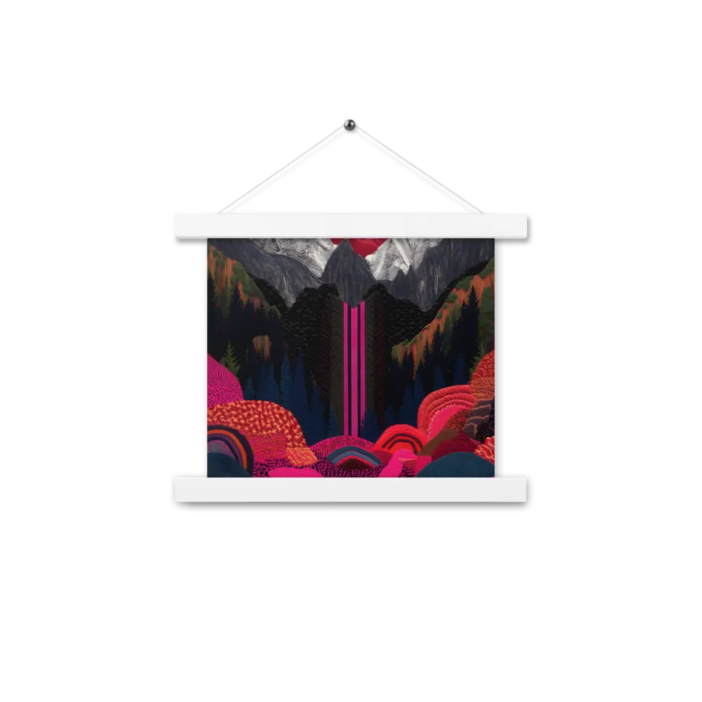 Ethereal Cascade: A Surreal Landscape | Poster With White Wood Hanger | 10″×10″