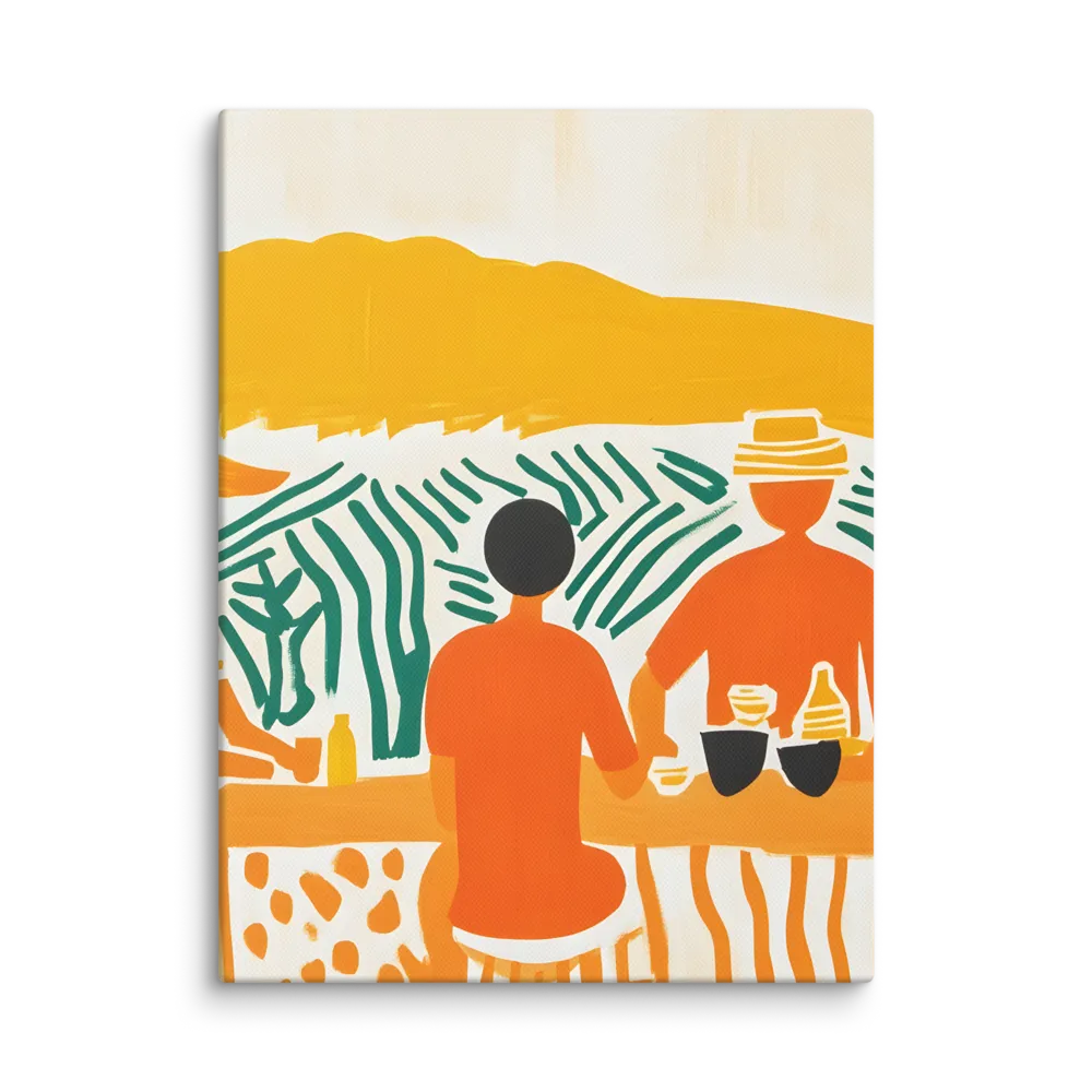 Summer Vibes: Café Conversations | Canvas | 12″×16″