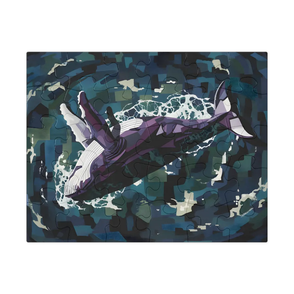 Geometric Humpback 
 Jigsaw Puzzle in Tin Box