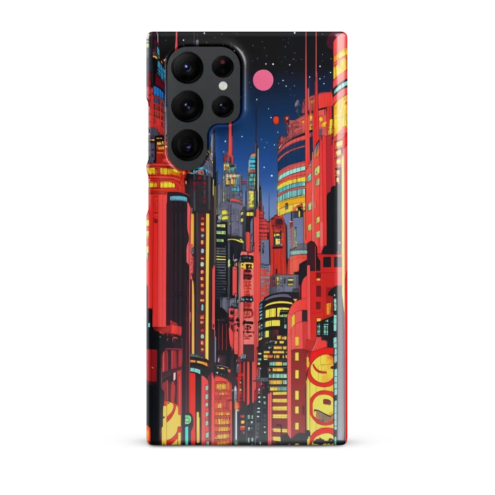 Neon Dreams: A Cyberpunk Cityscape | Phone Case |  S22 Ultra | Snap Case | Glossy