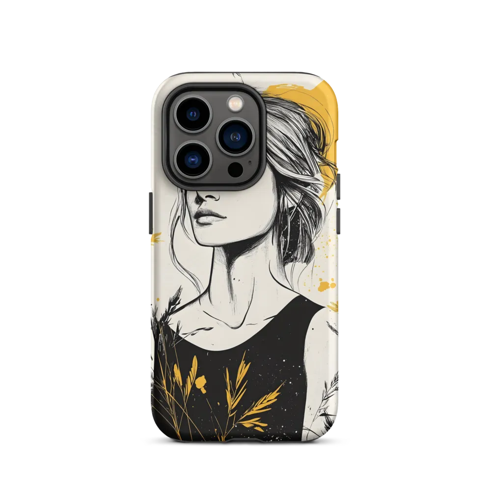 Golden Bloom — Portrait with Botanicals
