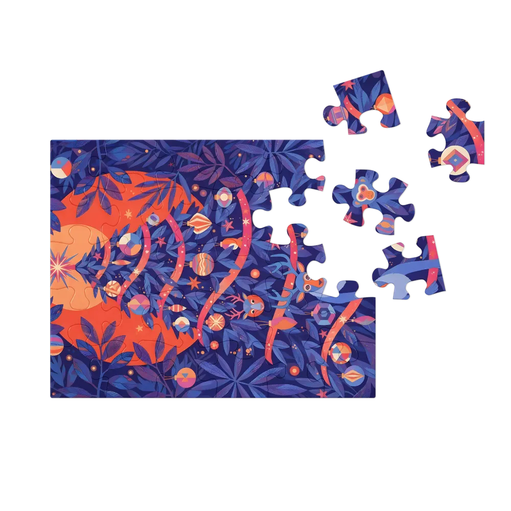 Moonlit Christmas Tree 
 Jigsaw Puzzle in Tin Box