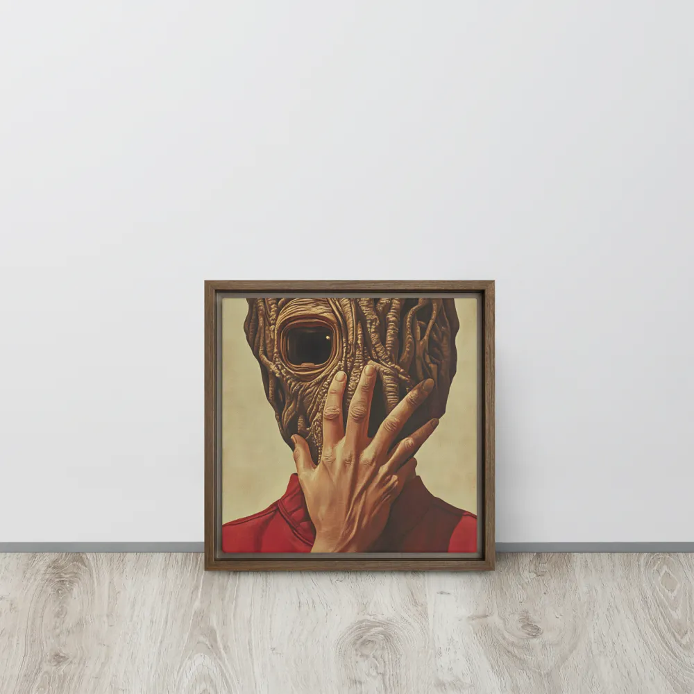 The Mask of Roots | Canvas with Brown Frame | 12″×12″