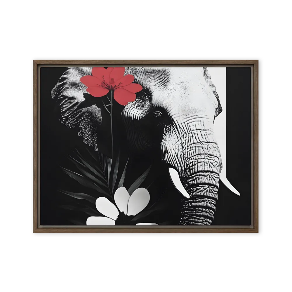 Elephant Harmony | Canvas with Brown Frame | 18″×24″