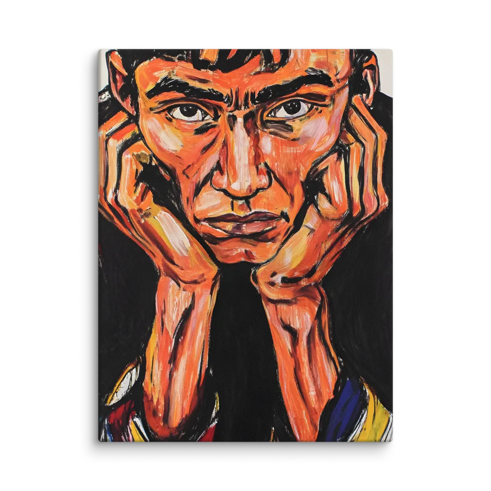 Contemplative Intensity: An Expressionist Portrait