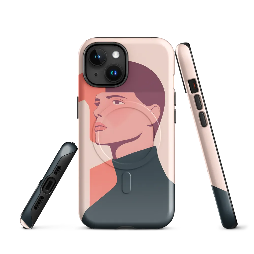 Contemplative Portrait in Minimalism | Phone Case |  15 | MagSafe® Tough Case | Glossy