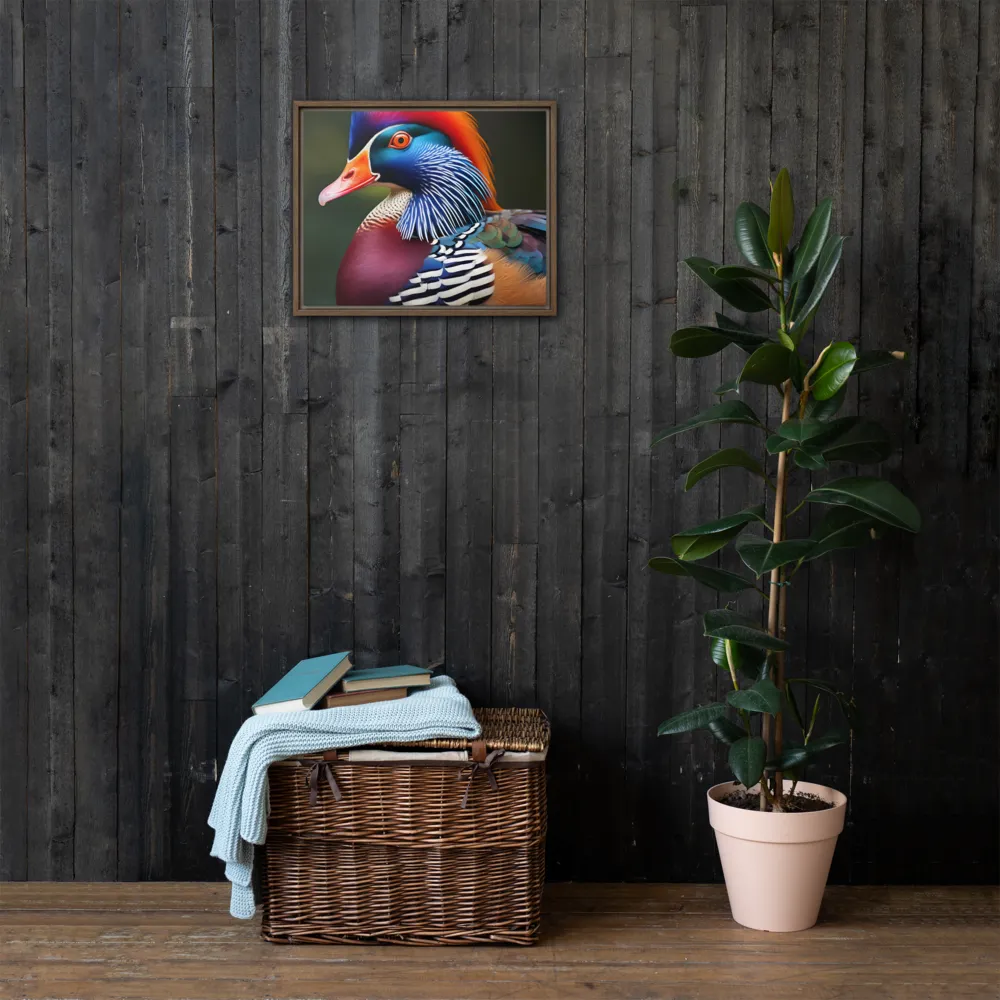 The Majestic Mandarin | Canvas with Brown Frame | 16″×20″