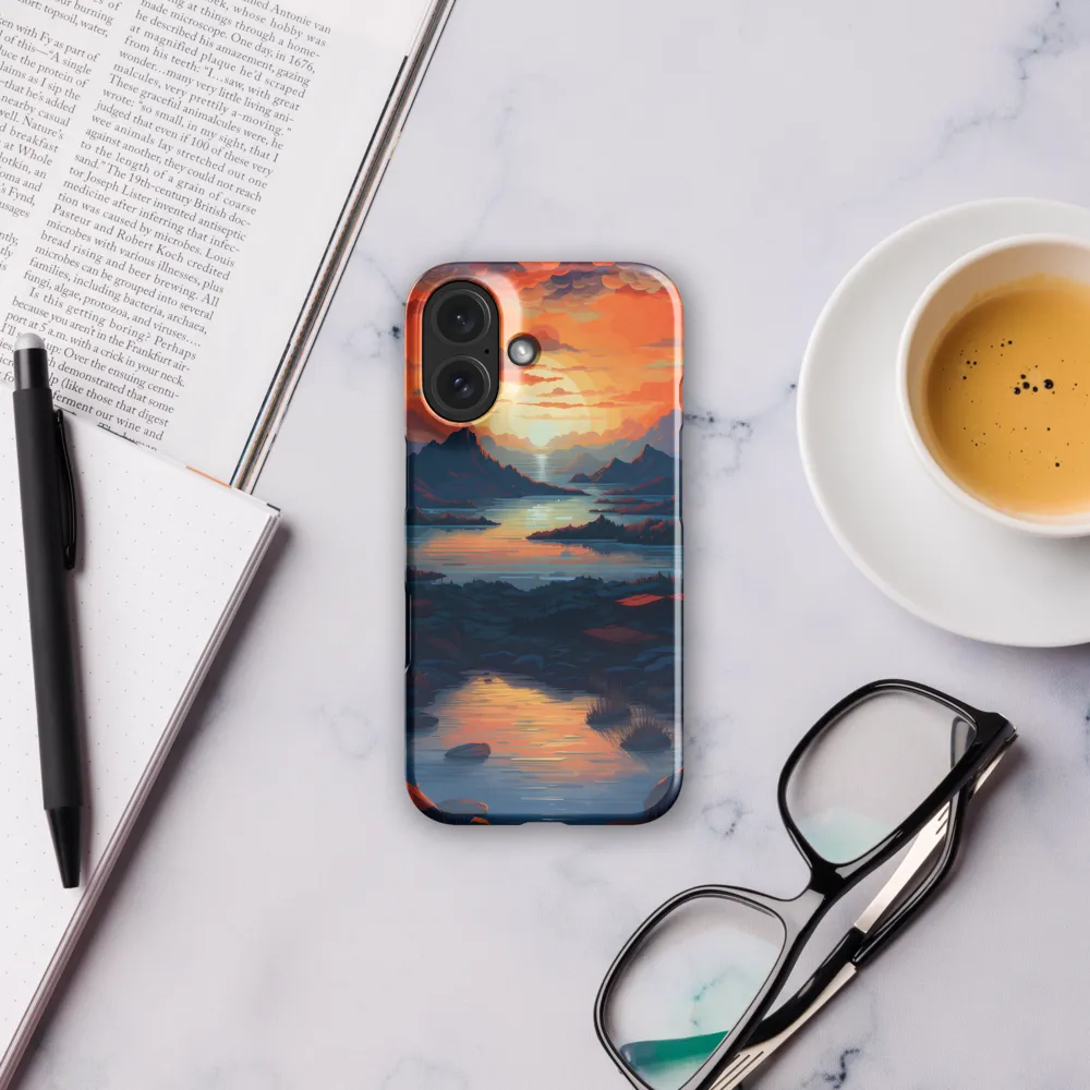 Ethereal Evening: A Digital Dusk | Phone Case |  16 | Snap Case | Glossy