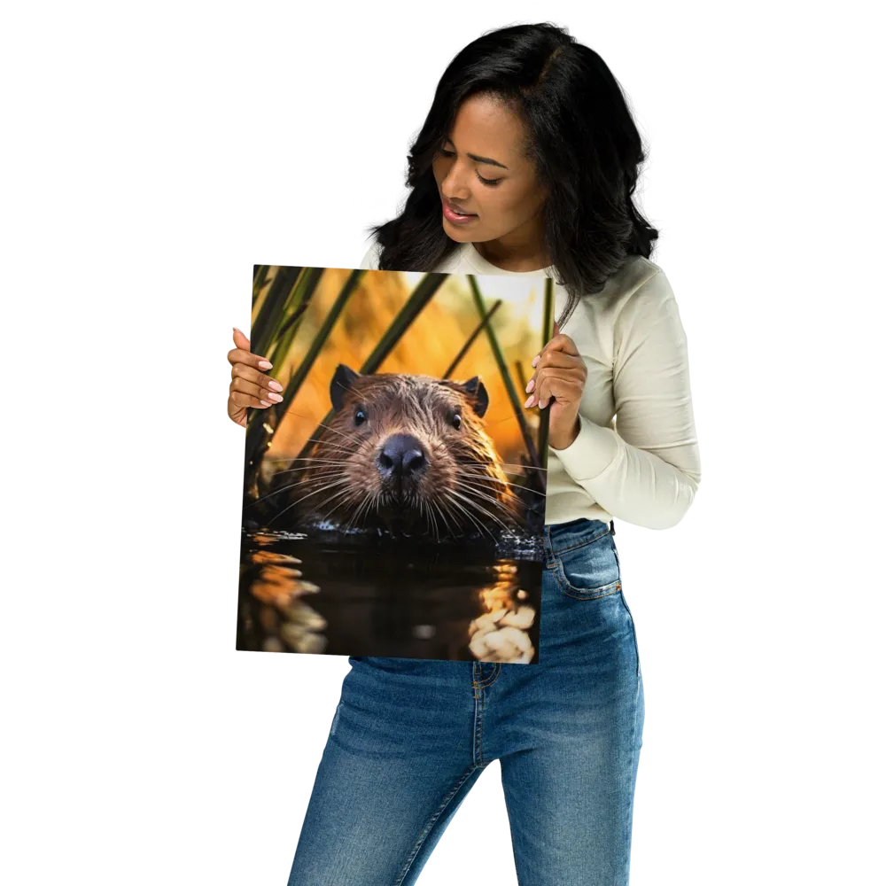 Beaver Serenity: A Natural Portrait | Metal Print | 11″×14″