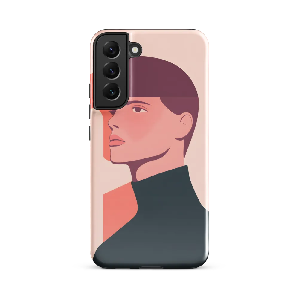 Contemplative Portrait in Minimalism | Phone Case |  S22 Plus | Tough Case | Glossy