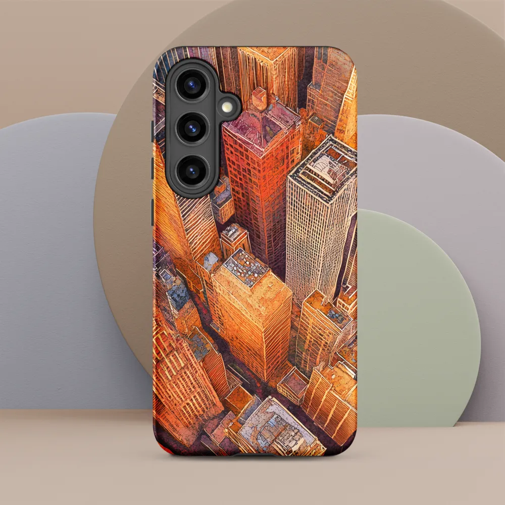 Urban Symphony in Orange and Purple