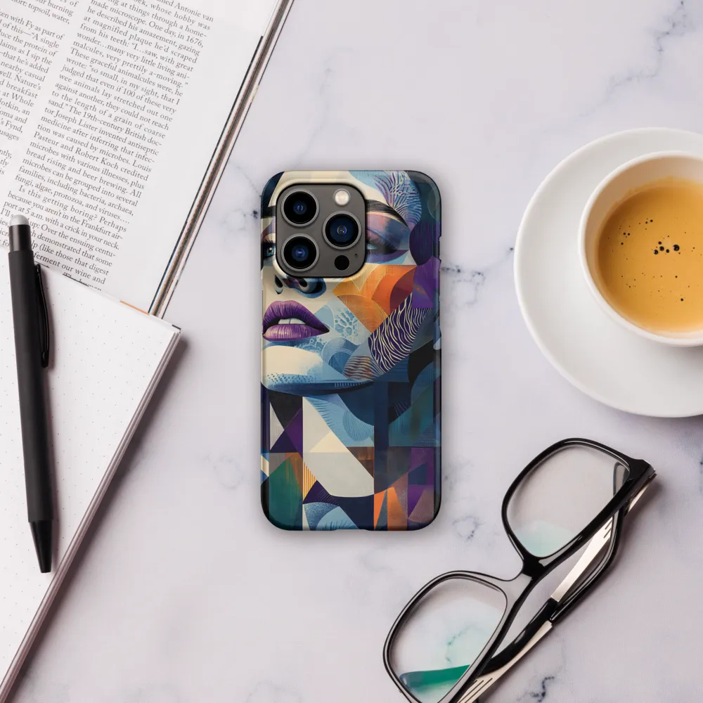 Fragmented Mystery: A Modern Portrait | Phone Case |  14 Pro | Snap Case | Matte