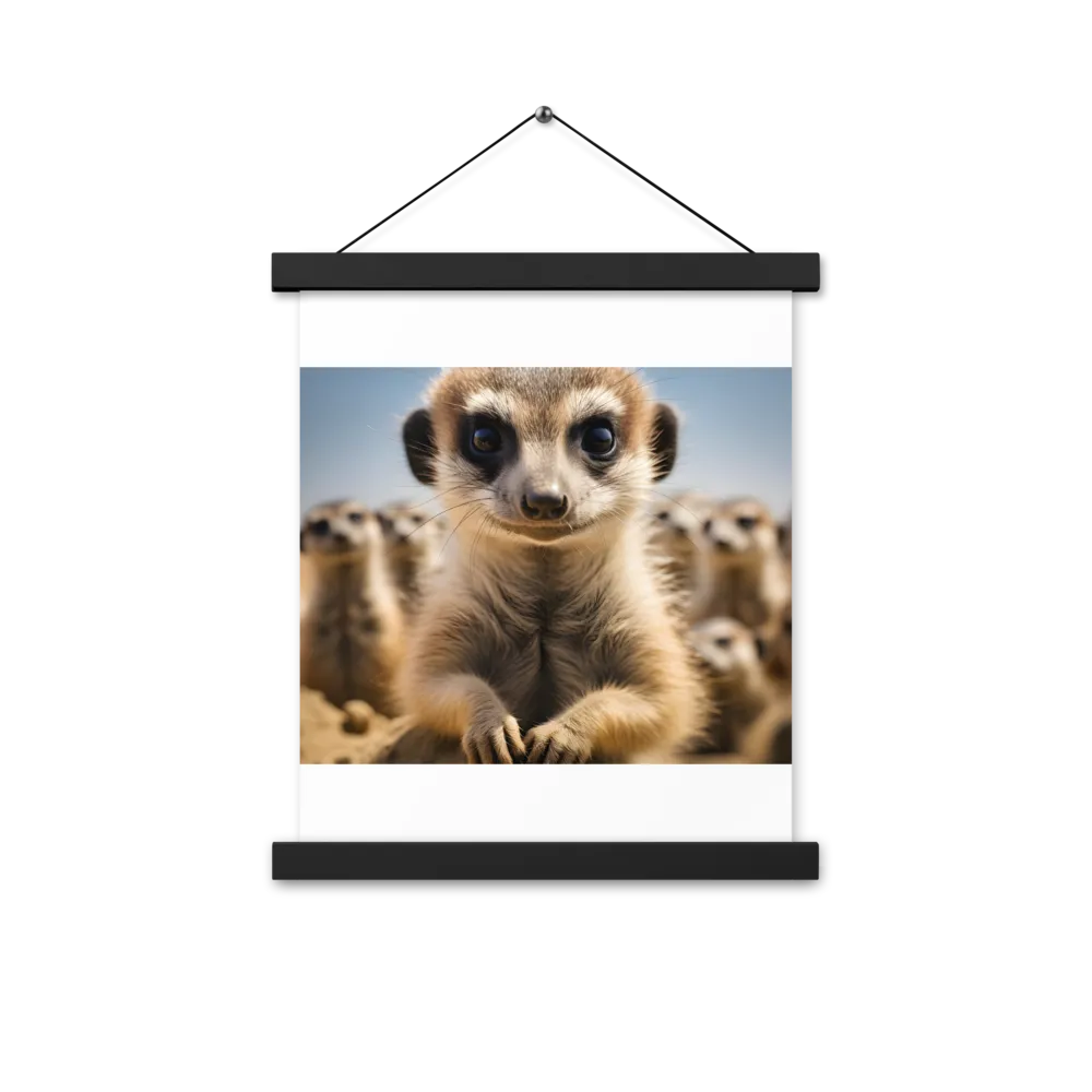 Curious Stance: The Meerkat's Gaze | Poster With Black Wood Hanger | 11″×14″