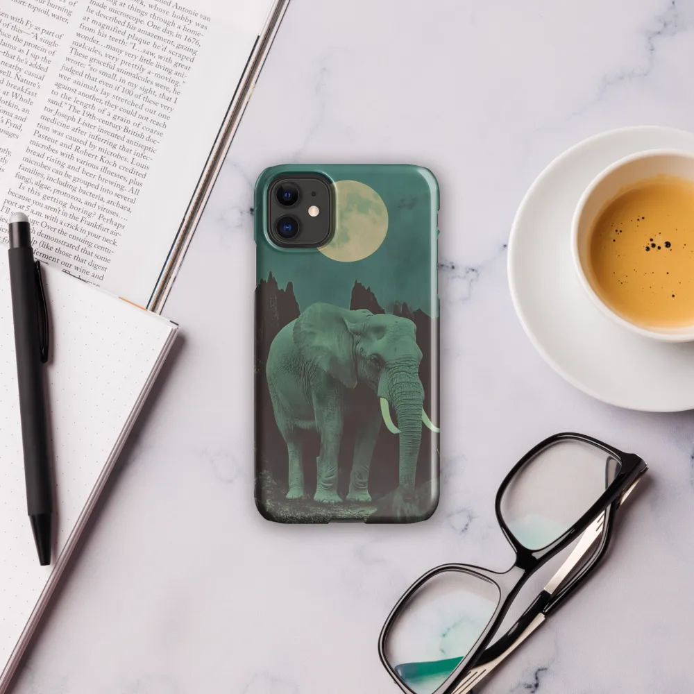 Ethereal Presence: Elephant Under a Full Moon | Phone Case |  11 | Snap Case | Glossy
