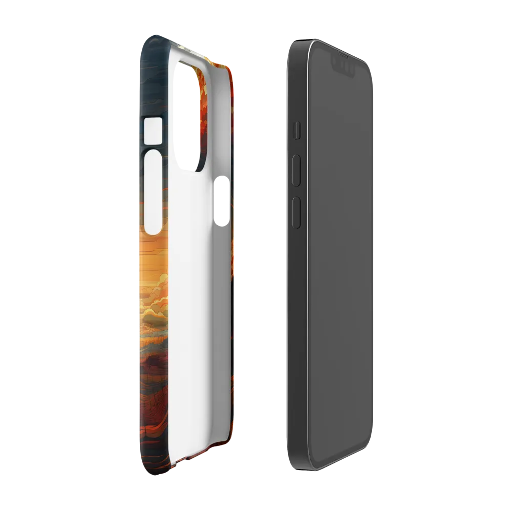 Ethereal Sunset: A Serene Landscape in Flowing Forms | Phone Case |  13 Pro | Snap Case | Glossy