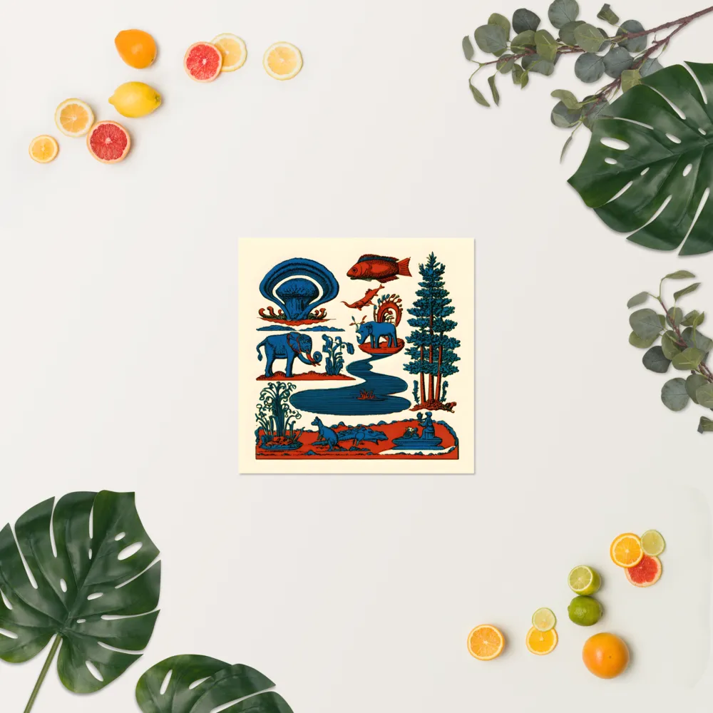 Pondside Elephants 
 Poster | 18″x 18″