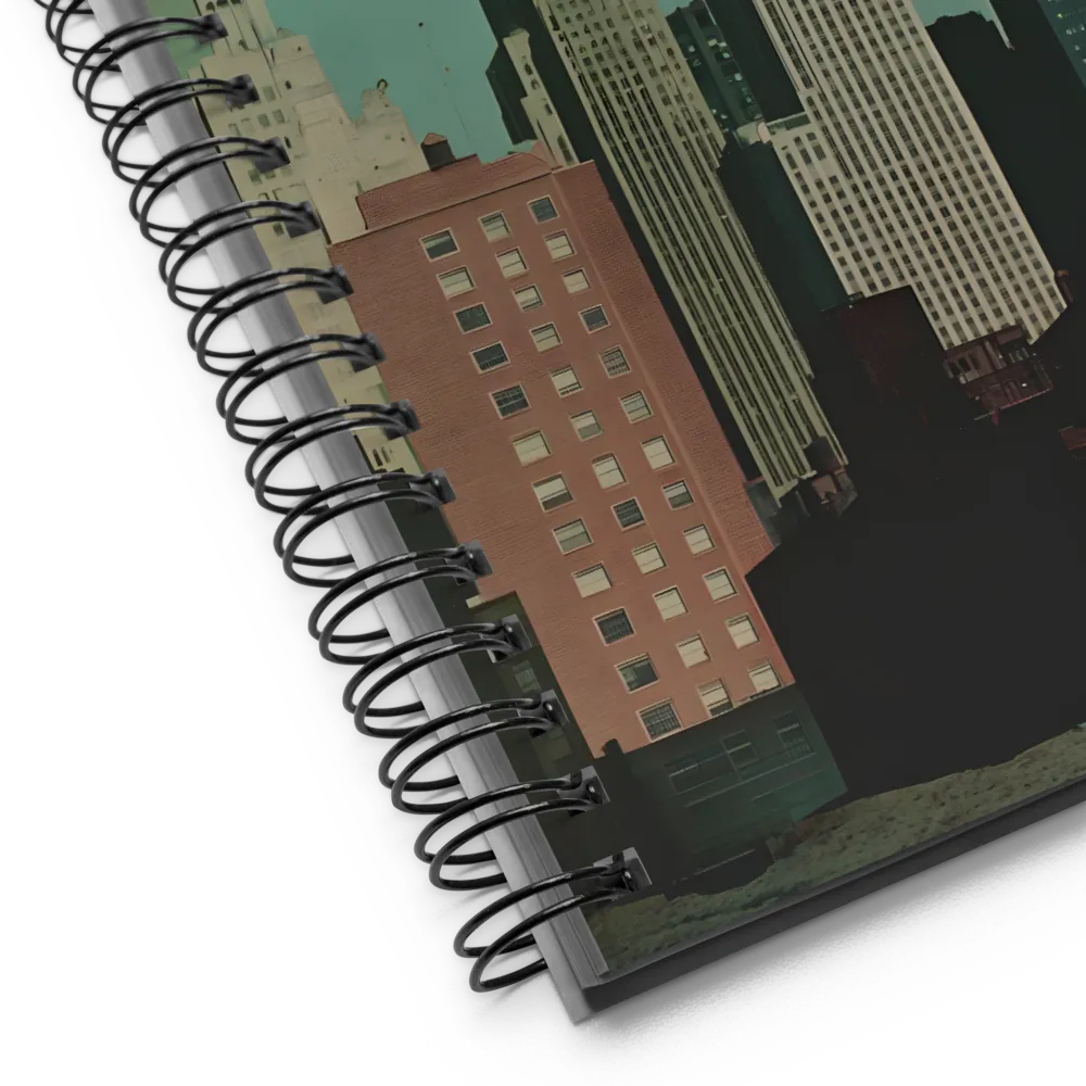 Urban Nostalgia: A Retro Cityscape | Spiral Notebook