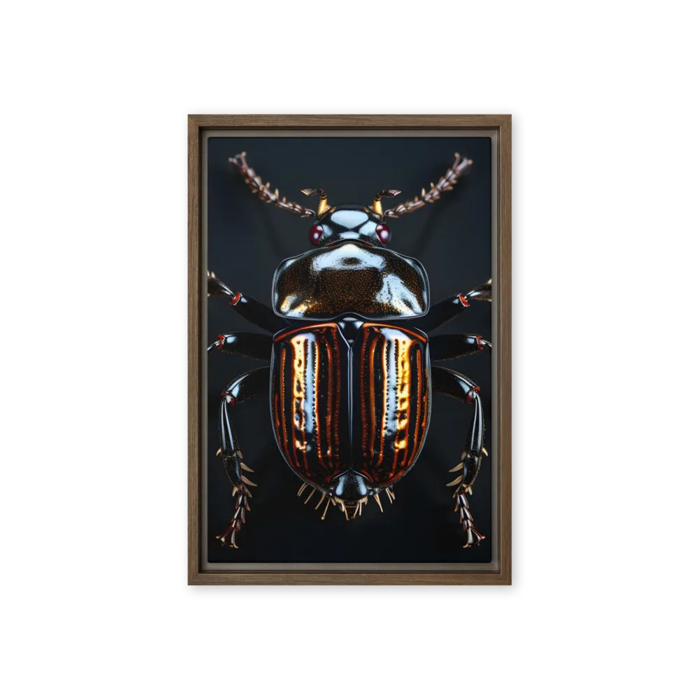 Luminous Insect Majesty | Canvas with Brown Frame | 12″×18″