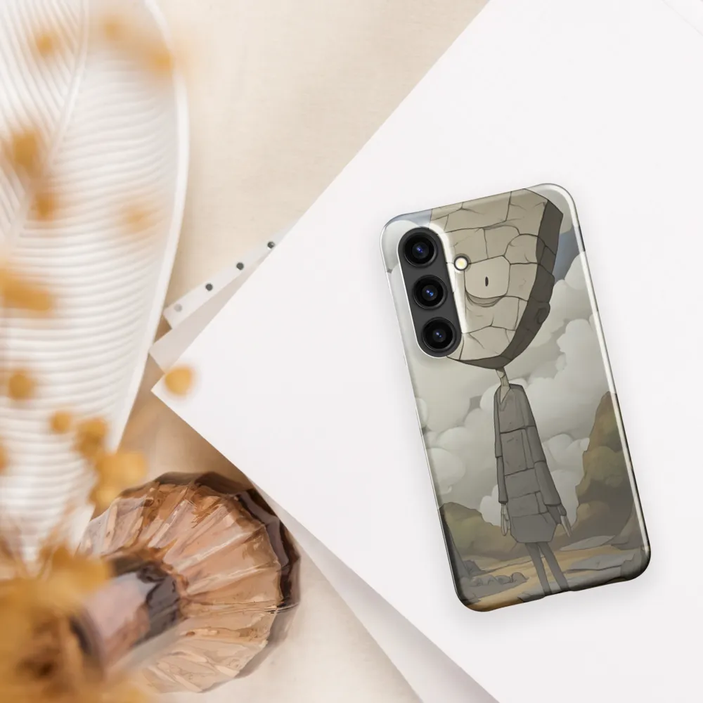 Whimsical Stone Figure in a Rocky Landscape | Phone Case |  S24 | Snap Case | Glossy