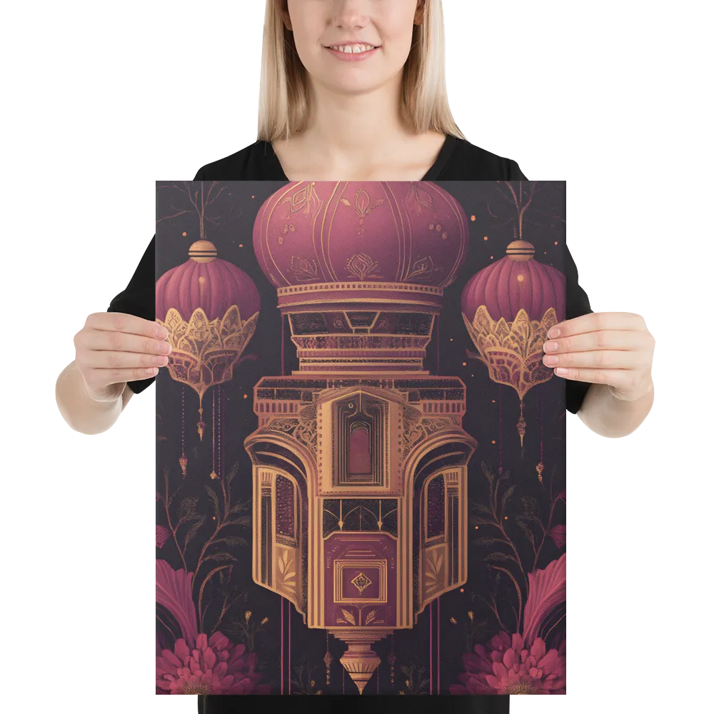 Ornate Harmony: A Digital Floral Architecture | Canvas | 16″×20″