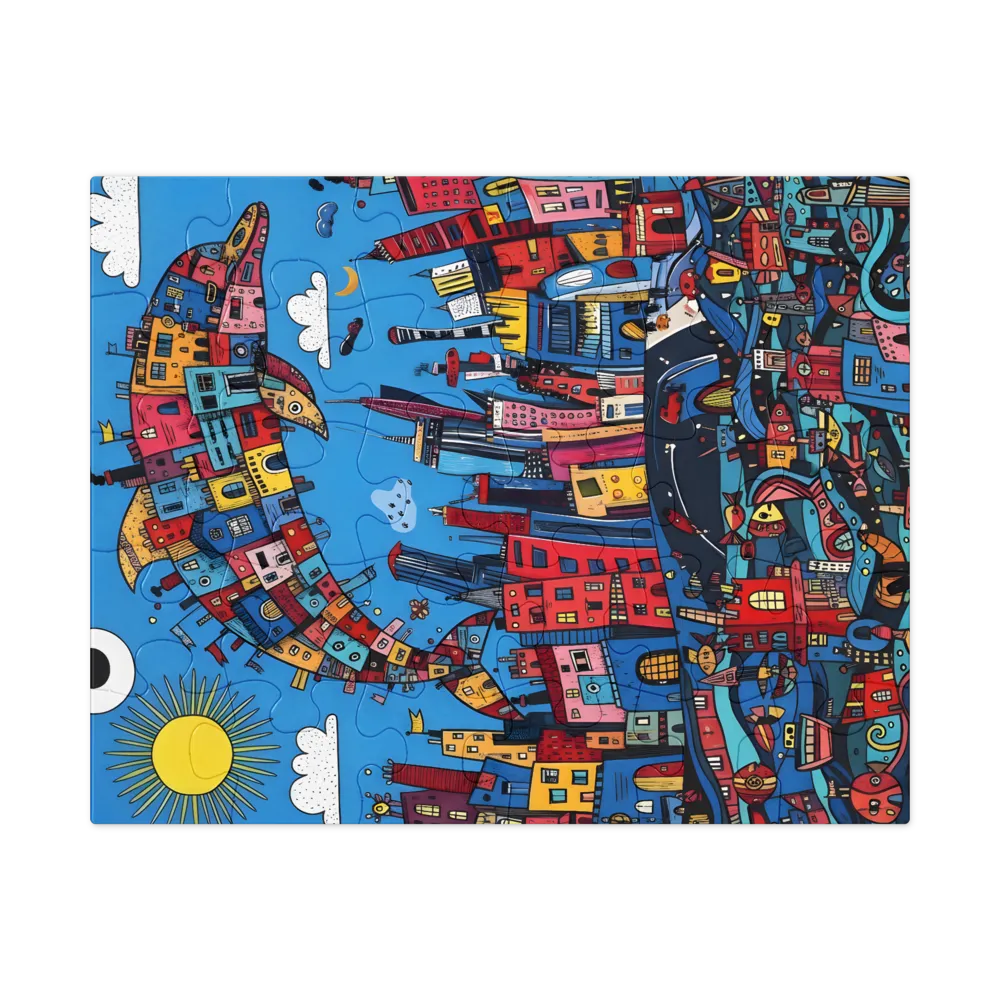 Urban Dolphin 
 Jigsaw Puzzle in Tin Box