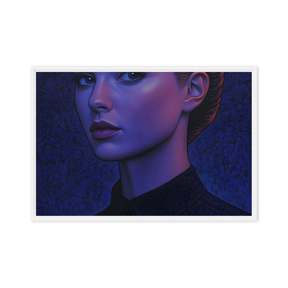 Ethereal Portrait in Blue and Red | Canvas with White Frame | 20″×30″