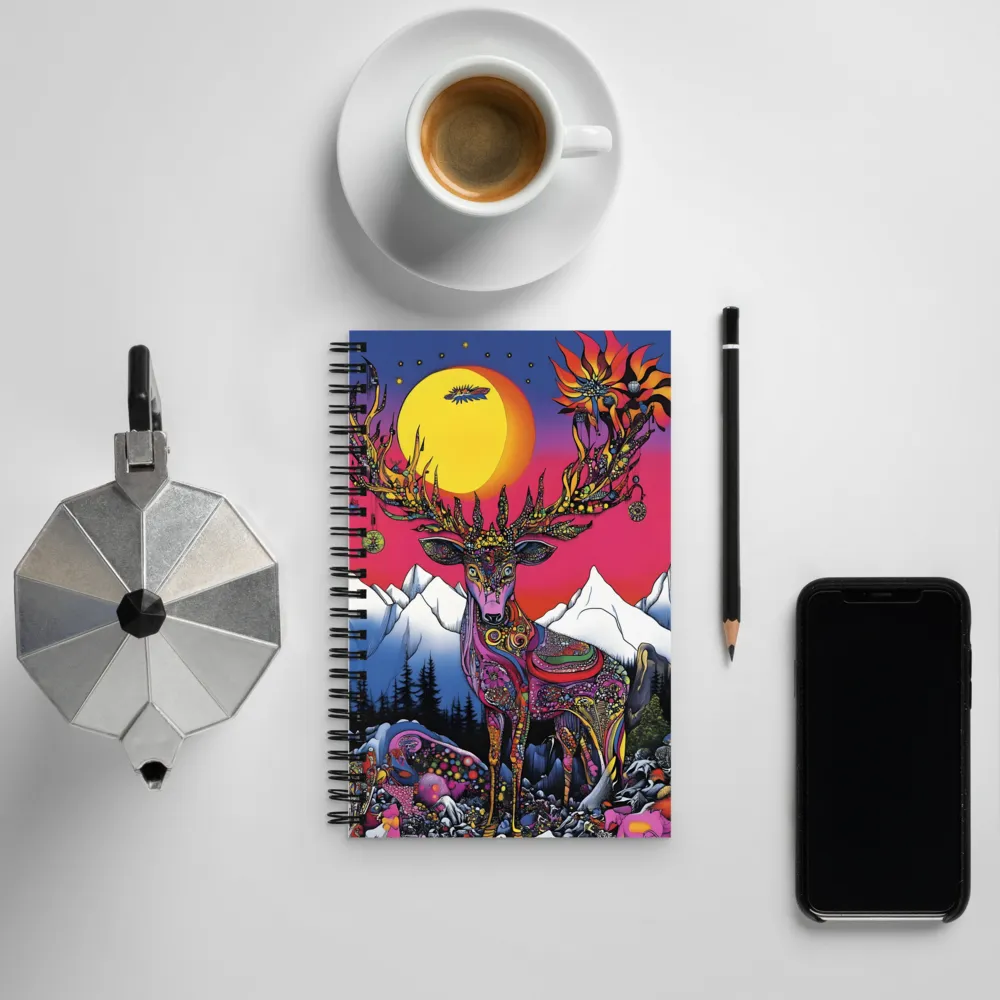 Mystical Majesty of the Psychedelic Deer | Spiral Notebook