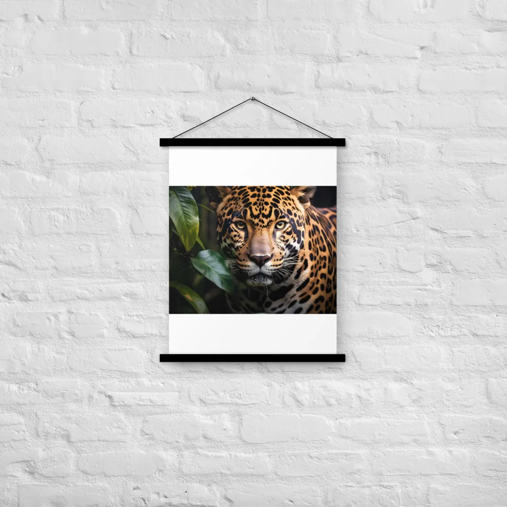 The Intensity of Nature: A Jaguar’s Gaze | Poster With Black Wood Hanger | 18″×24″