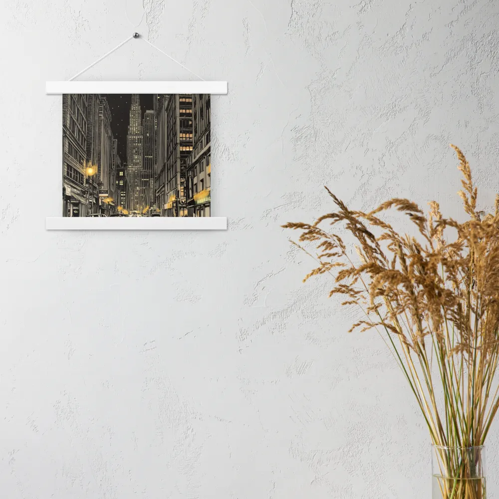Whispers of the Night City | Poster With White Wood Hanger | 10″×10″