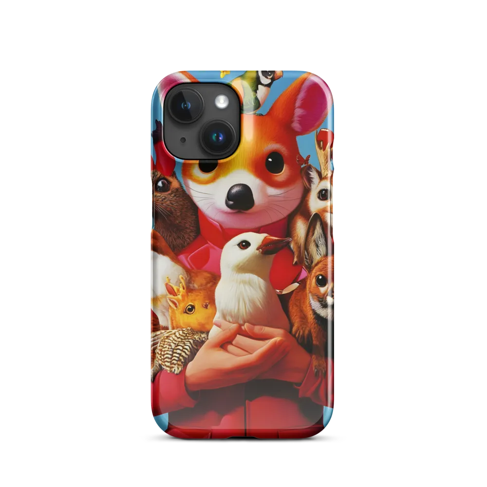 Harmony in Whimsy: A Modern Animal Ensemble | Phone Case |  15 | Snap Case | Glossy