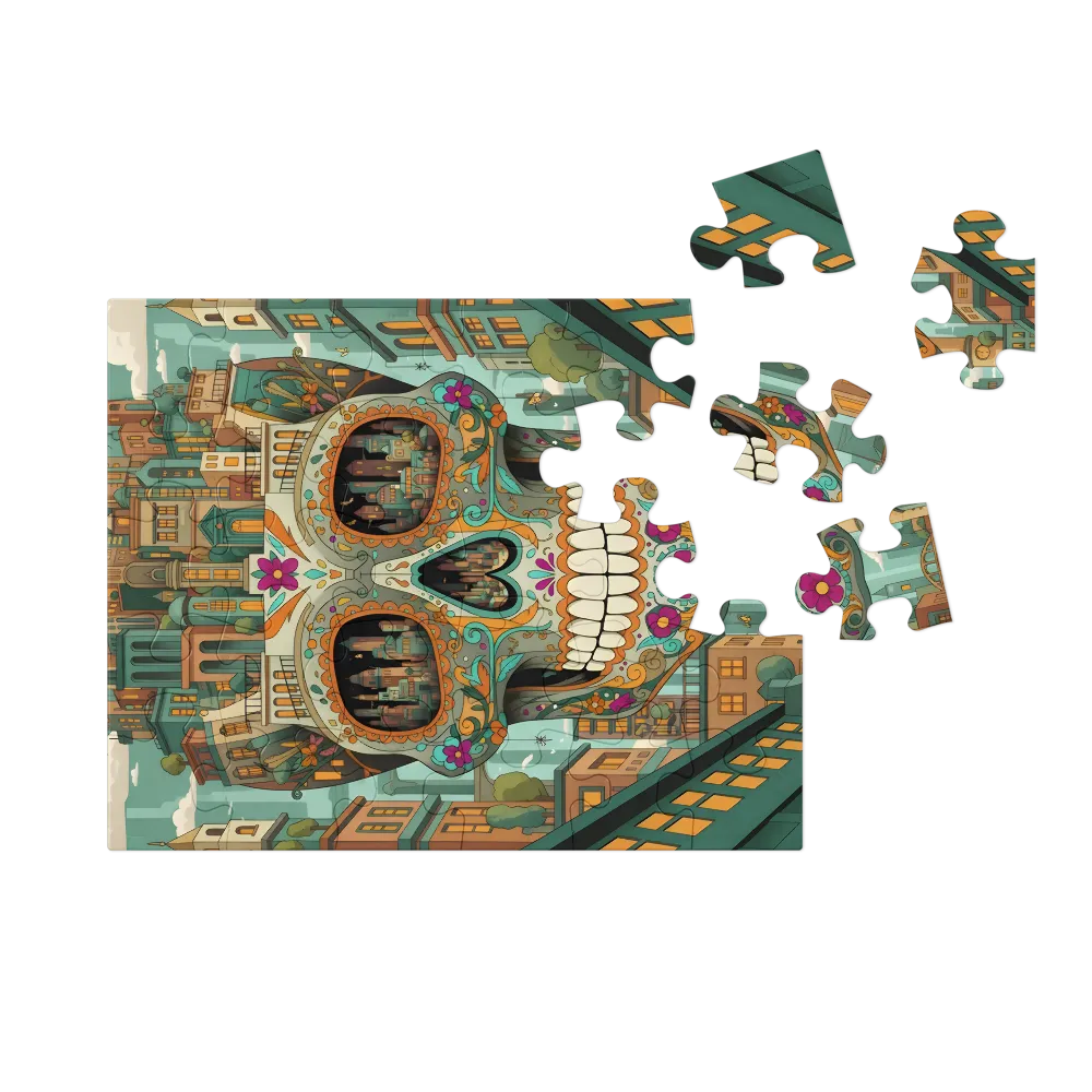 Sugar Skull City 
 Jigsaw Puzzle in Tin Box