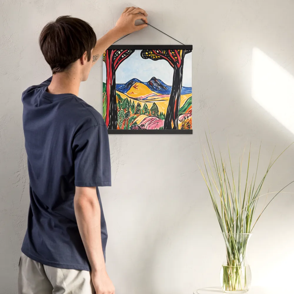 Vibrant Nature's Embrace | Poster With Black Wood Hanger | 16″×16″