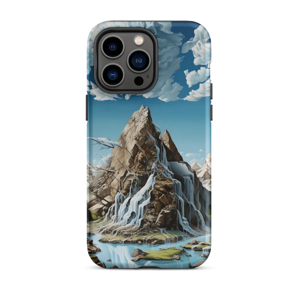 Majestic Cascade: A Mountain Masterpiece | Phone Case |  14 Pro Max | Tough Case | Matte