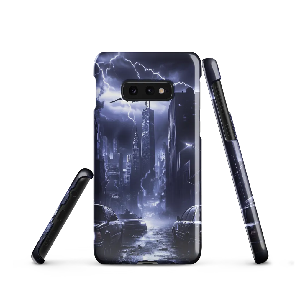 Stormy Cityscape: Shadows of the Night | Phone Case |  S10e | Snap Case | Glossy