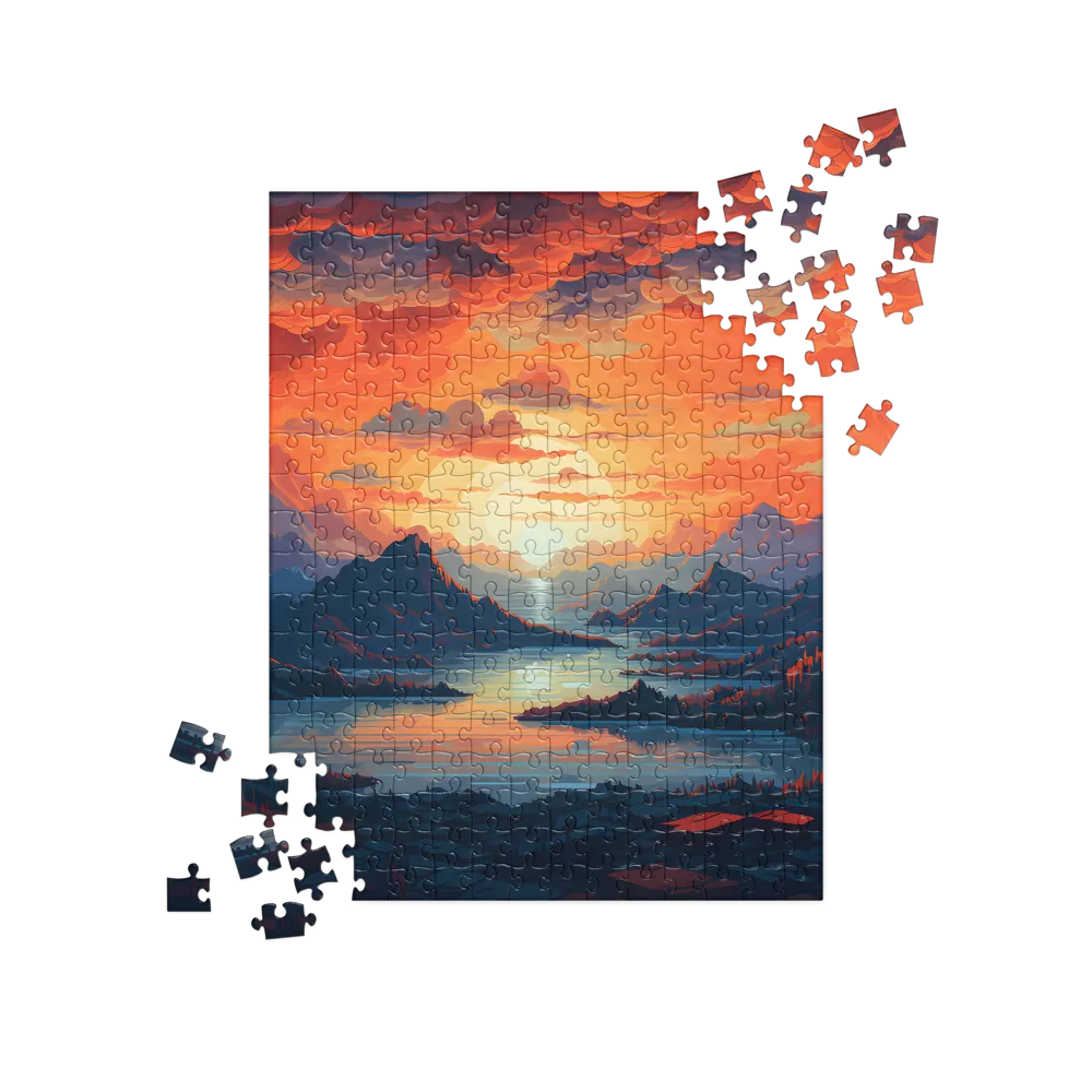 Ethereal Evening: A Digital Dusk | Jigsaw Puzzle | 252 pieces