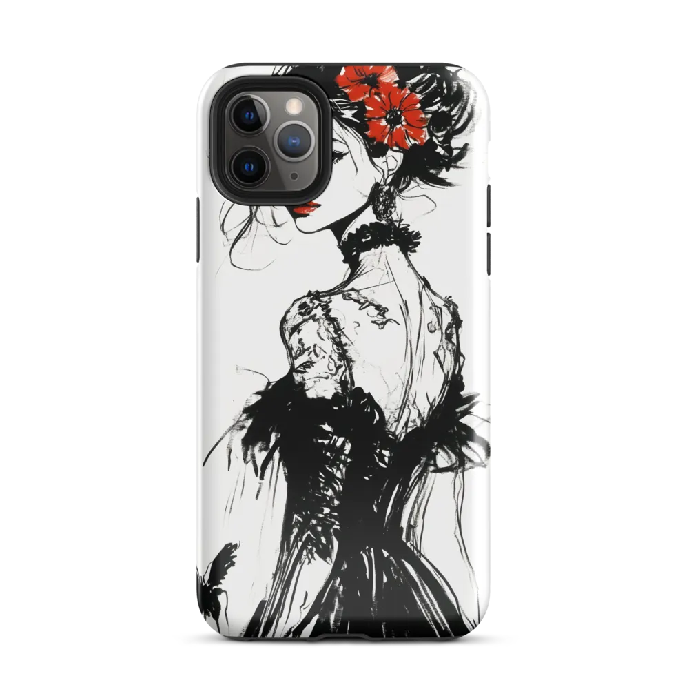 Elegance in Black and Red | Phone Case |  11 Pro Max | Tough Case | Glossy