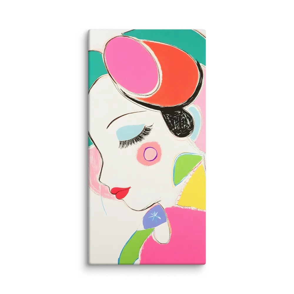 Whimsical Portrait in Colorful Abstraction | Canvas | 24″×48″