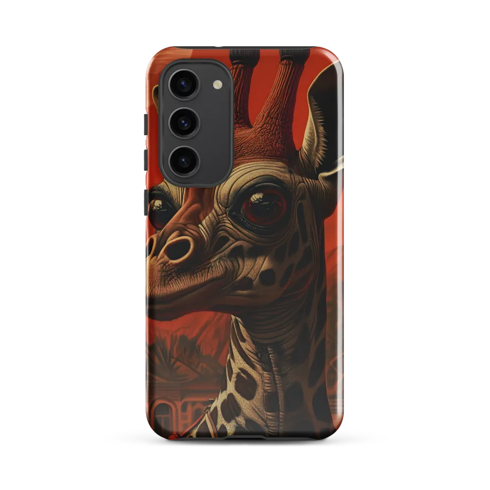 Whimsical Giraffe in an Orange Dreamscape