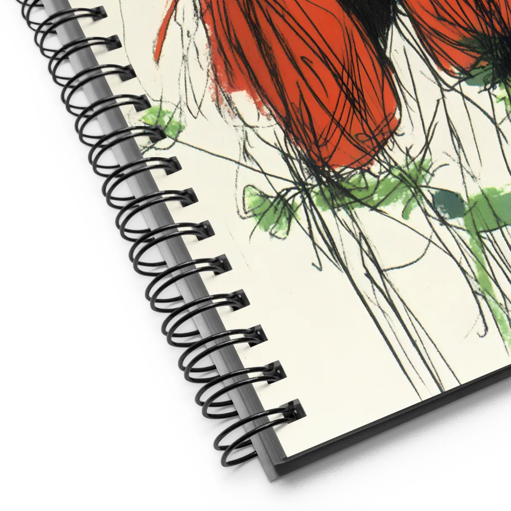 Whimsical Floral Portrait | Spiral Notebook