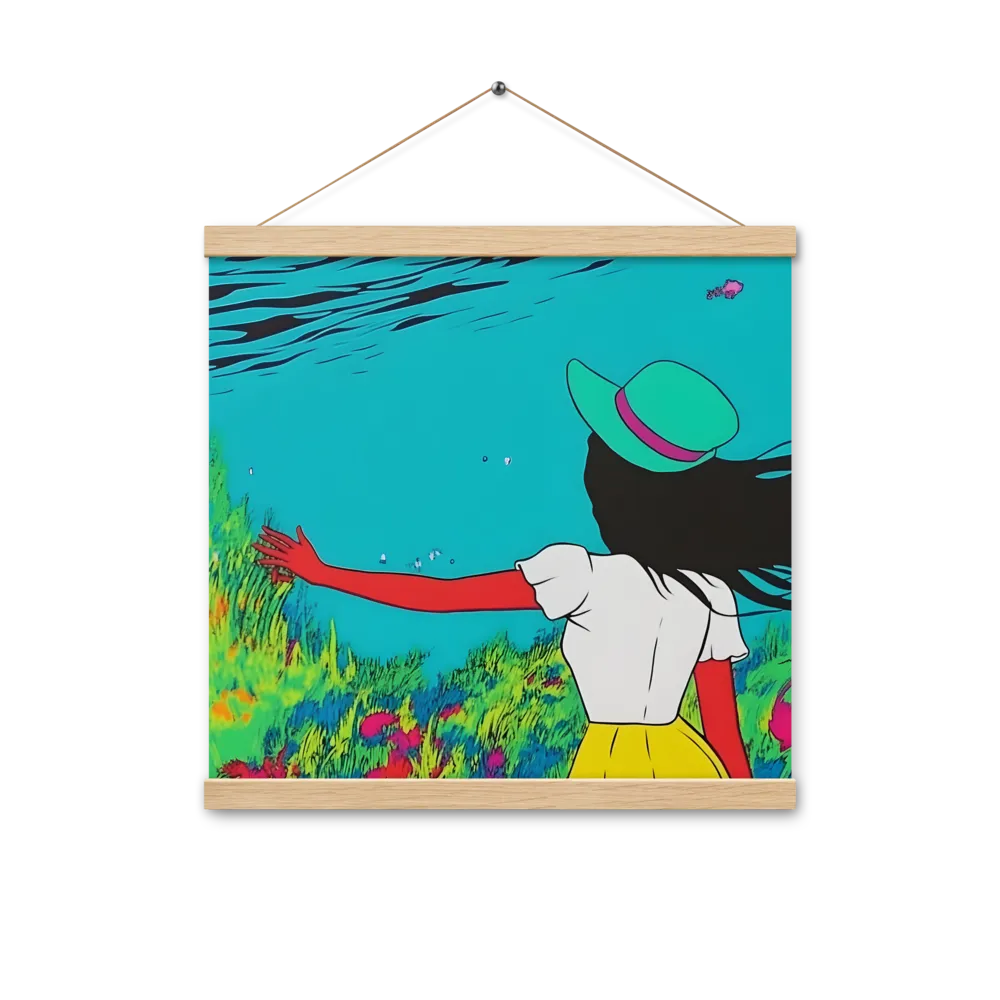 Whimsical Encounter | Poster With Oak Wood Hanger | 16″×16″